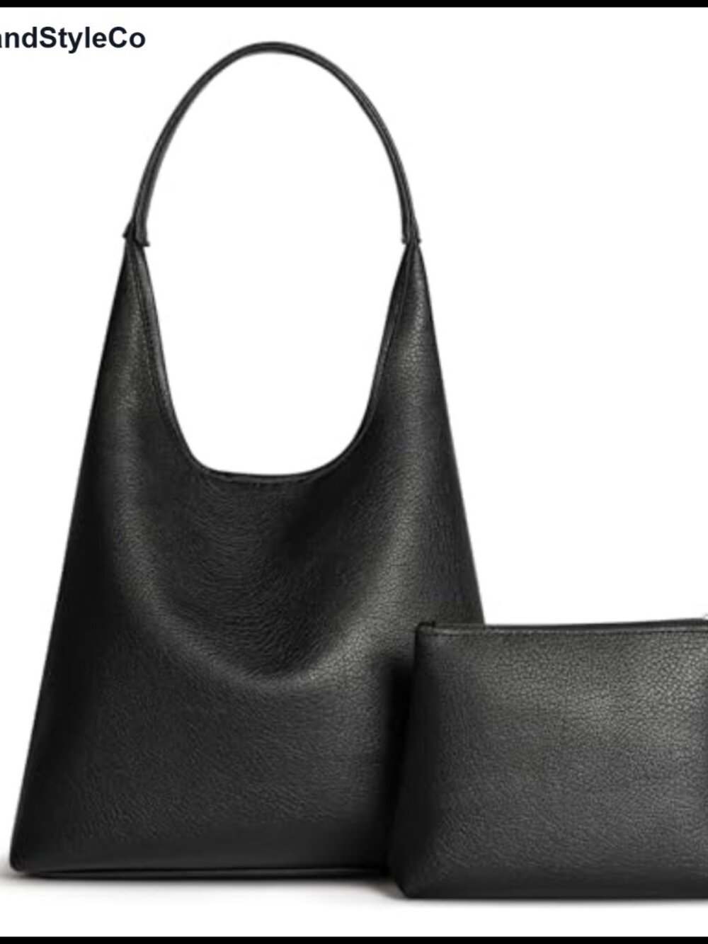 Large Slouchy Hobo Shoulder Bag Women Vegan Leather 2-Piece Purse Set Laptop